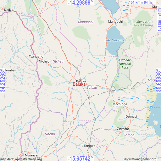 Balaka on map