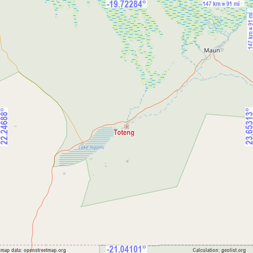 Toteng on map