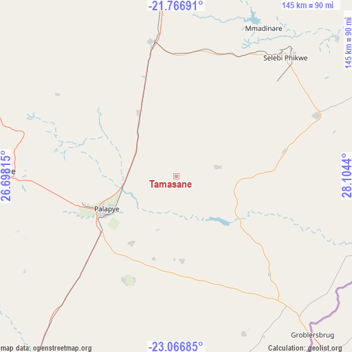 Tamasane on map