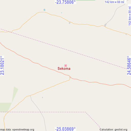 Sekoma on map
