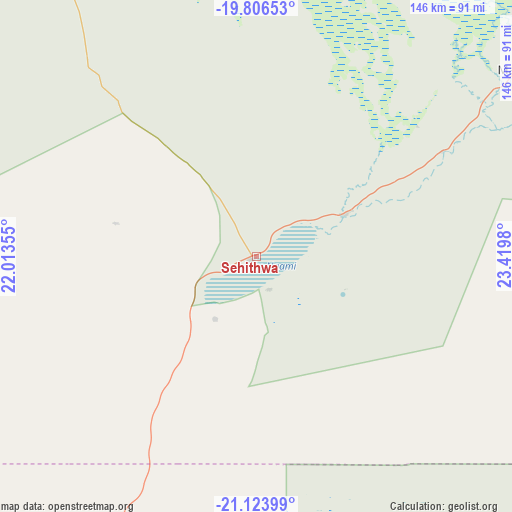 Sehithwa on map