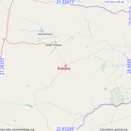 Sefophe on map