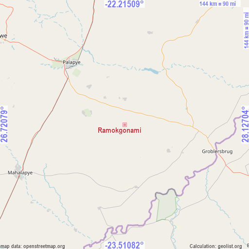 Ramokgonami on map