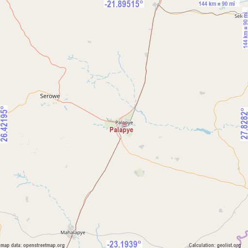 Palapye on map