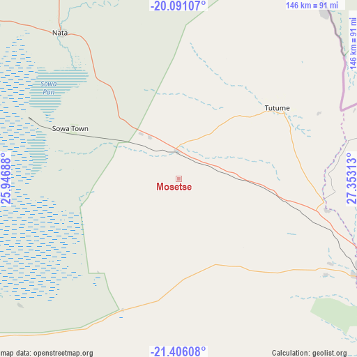 Mosetse on map
