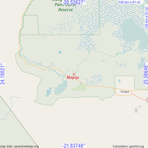 Mopipi on map