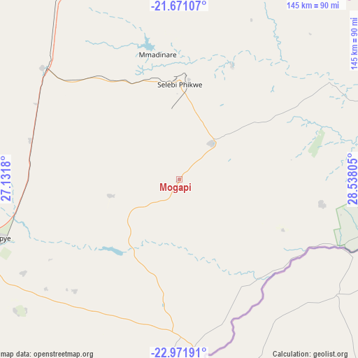Mogapi on map