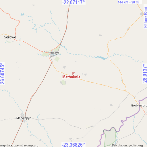 Mathakola on map