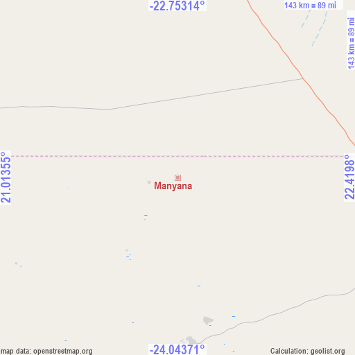 Manyana on map
