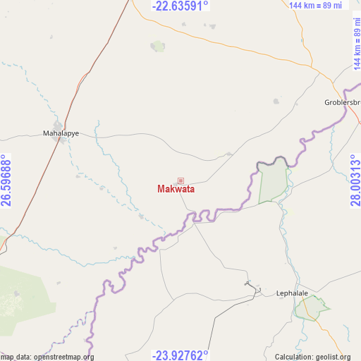 Makwata on map