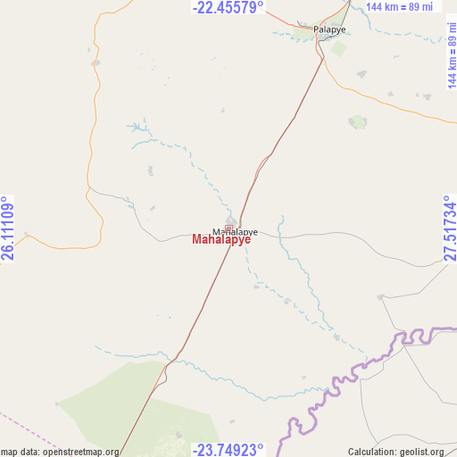 Mahalapye on map