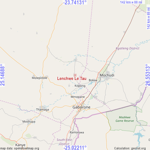 Lenchwe Le Tau on map