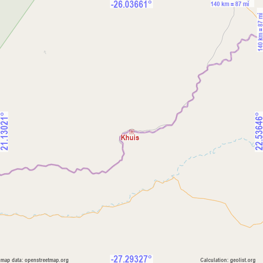 Khuis on map