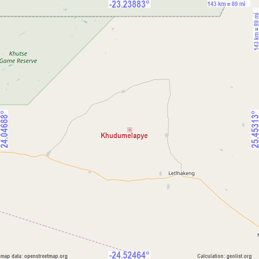 Khudumelapye on map