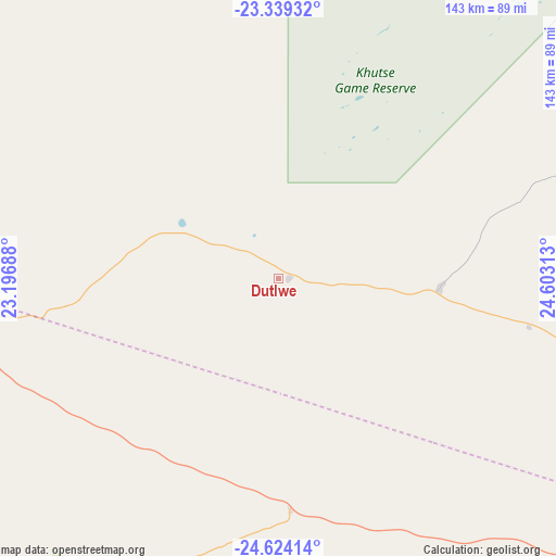 Dutlwe on map