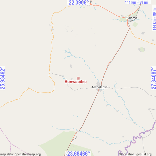 Bonwapitse on map
