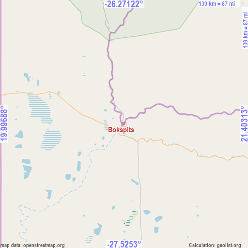 Bokspits on map