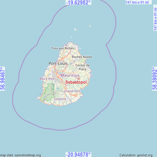 Sebastopol on map