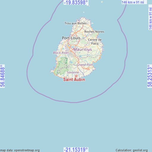 Saint Aubin on map