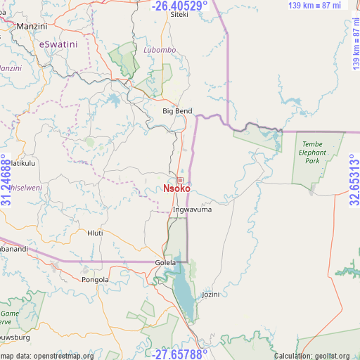 Nsoko on map