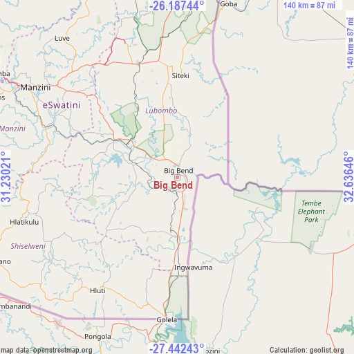 Big Bend on map