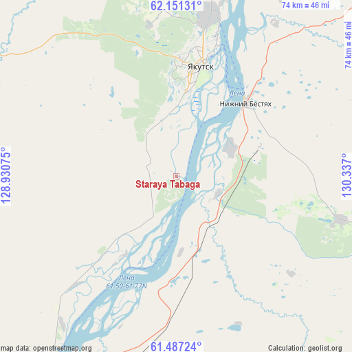 Staraya Tabaga on map