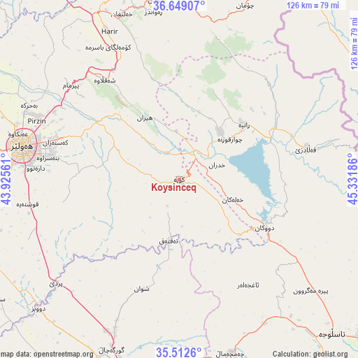 Koysinceq on map