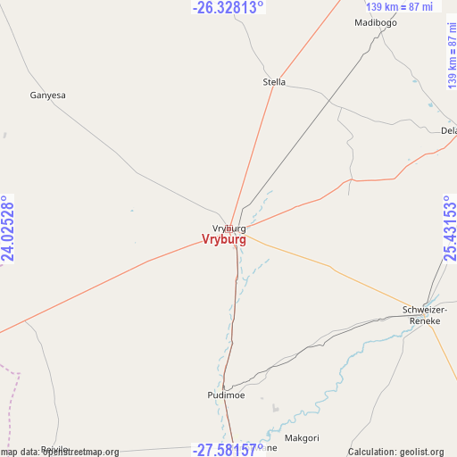 Vryburg on map