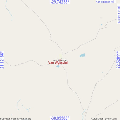 Van Wyksvlei on map