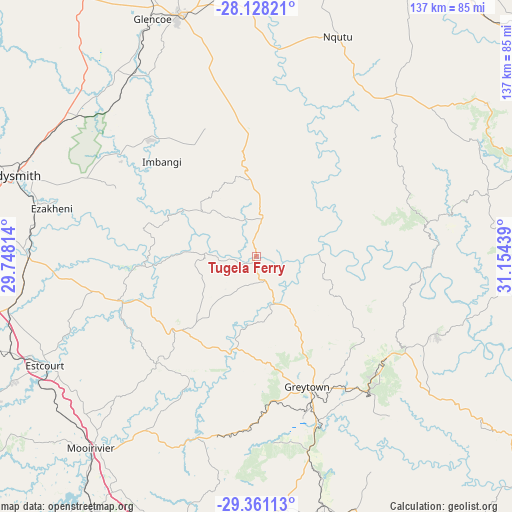 Tugela Ferry on map