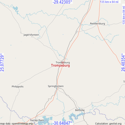 Trompsburg on map