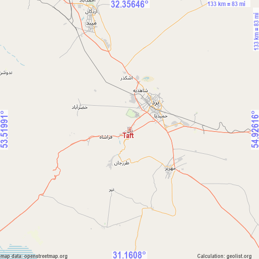 Taft on map