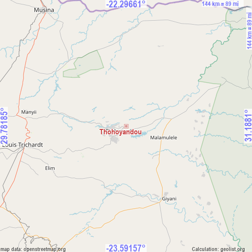 Thohoyandou on map