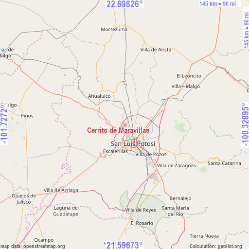 Cerrito de Maravillas on map