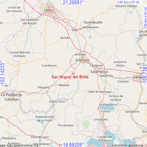 San Miguel del Brete on map