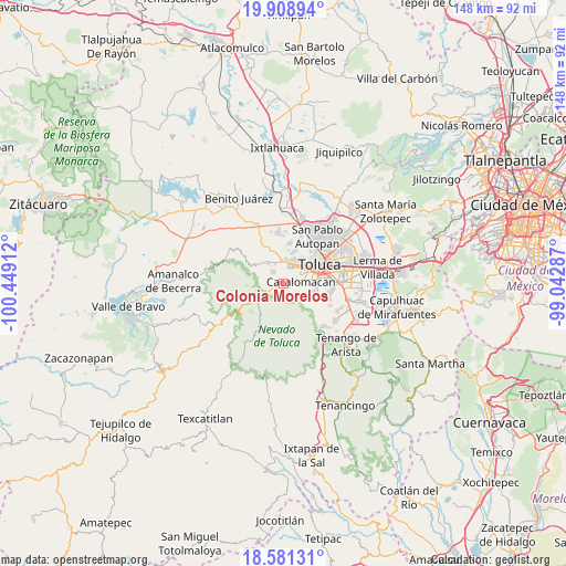 Colonia Morelos on map