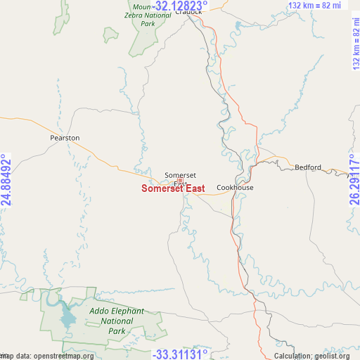 Somerset East on map