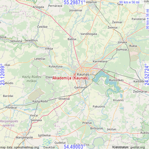 Akademija (Kaunas) on map