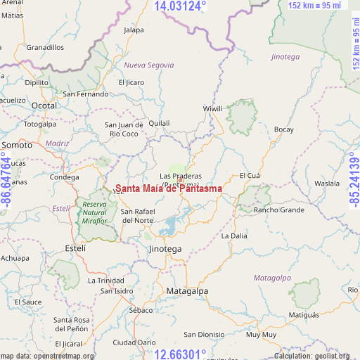 Santa Maía de Pantasma on map
