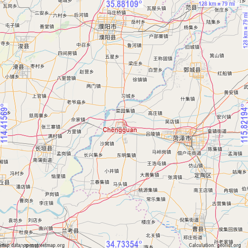 Chengguan on map