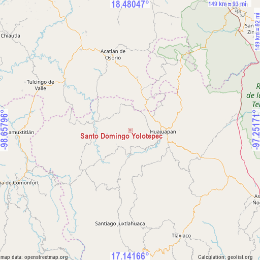 Santo Domingo Yolotepec on map
