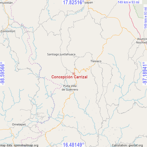 Concepción Carrizal on map
