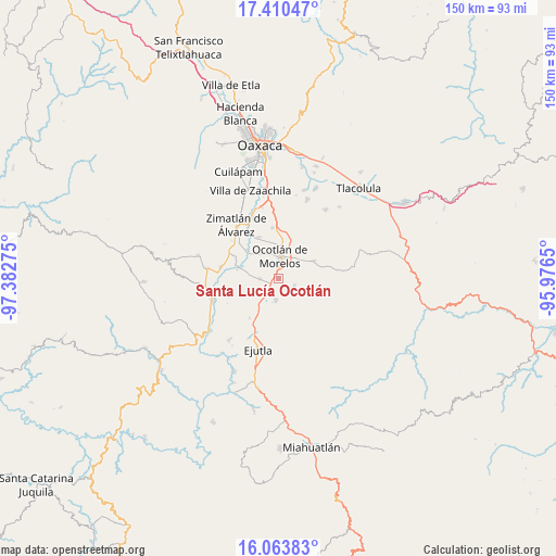 Santa Lucía Ocotlán on map