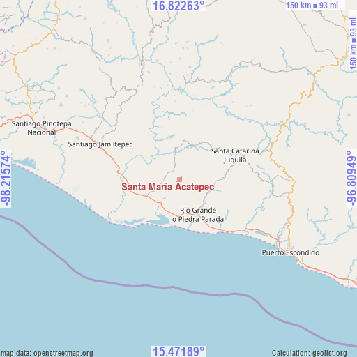 Santa María Acatepec on map