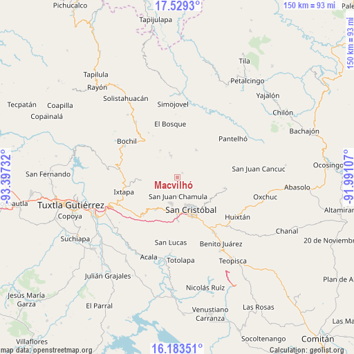 Macvilhó on map