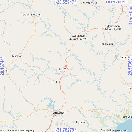 Qumbu on map