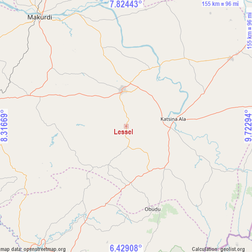 Lessel on map