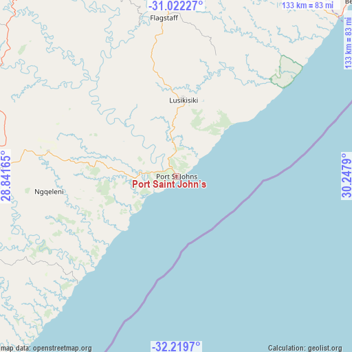 Port Saint John’s on map