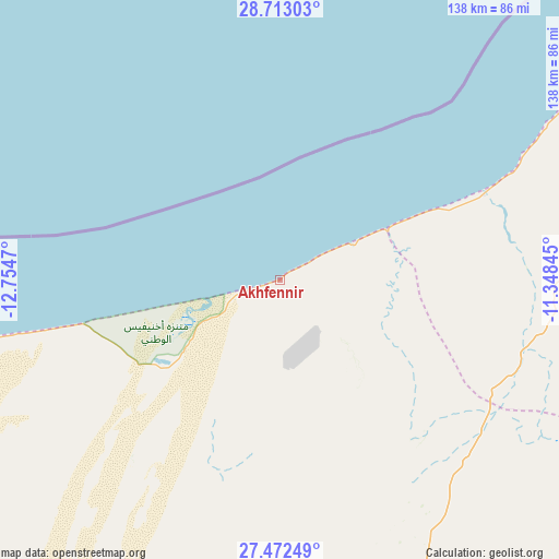 Akhfennir on map