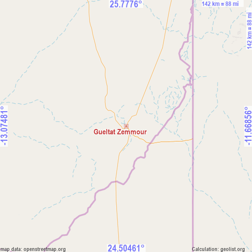 Gueltat Zemmour on map